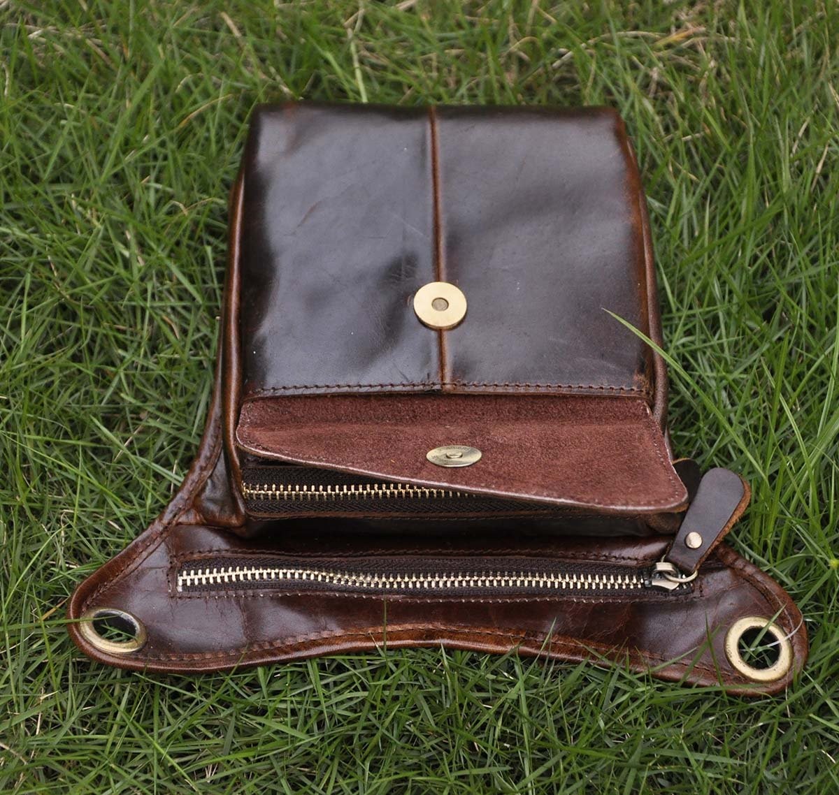 Men’s Genuine Leather Backpacks Leg Pouch Leg Bag Waist Bag Hip Bum Weist…