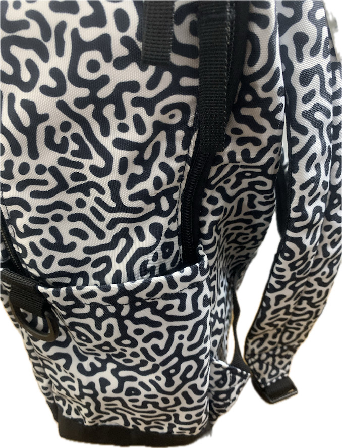 Fossil Belmont ViralOff Backpack Black White Laptop Travel Bag MBG1617005 NWT