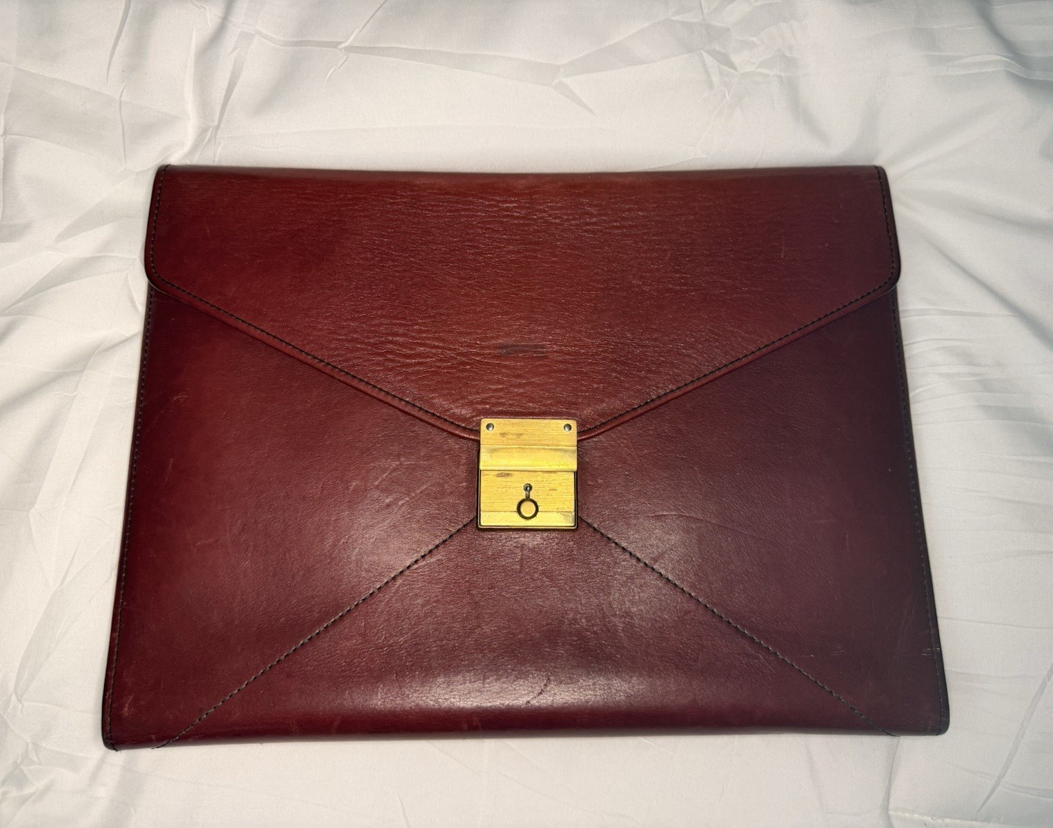 Schlesinger Brothers Men’s Portfolio Lock Closure Inner Pockets Brown