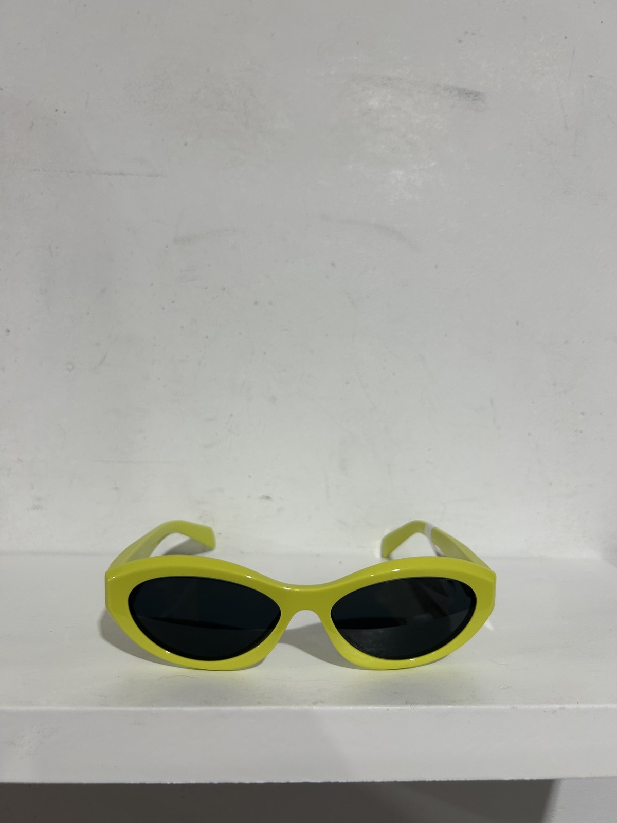 PRADA NEON YELLOW OVAL CAT EYE SHADES NEW