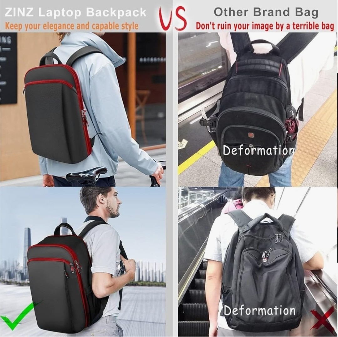 Slim Laptop Backpack for Men, 16 Inch Expandable Anti-Theft Business Travel Bag