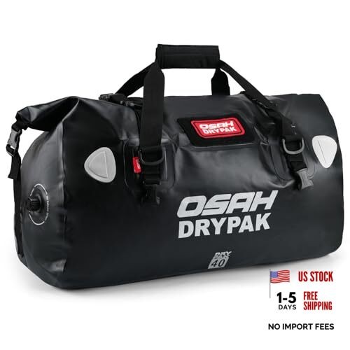 Waterproof Duffel Bag – Motorcycle Dry Bag Tail Bag with Large 40L Black