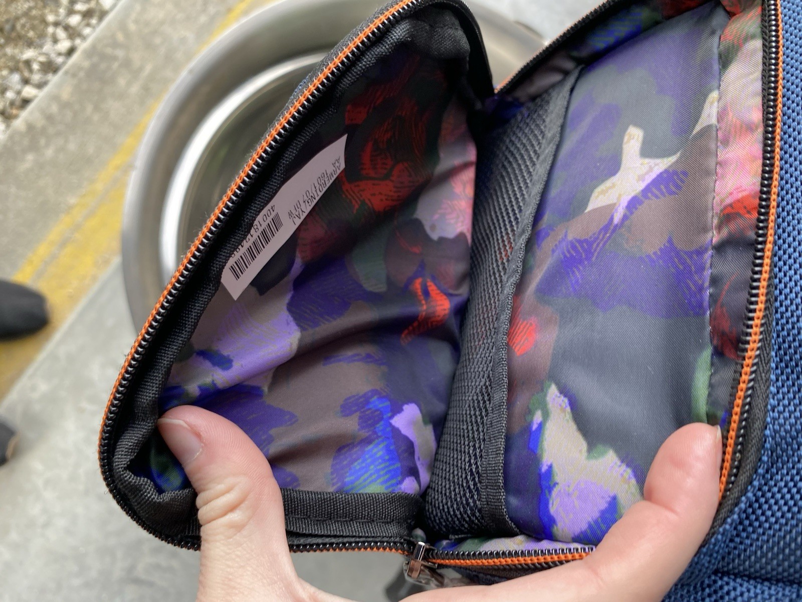 Robert Graham Jedi Sling Bag Navy Blue Crossbody Backpack Floral Lining NWT