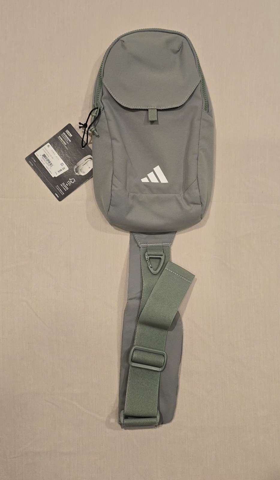 NWT Adidas Essentials 3Sling Crossbody Bag Sage 100% Polyester Lifetime Warranty