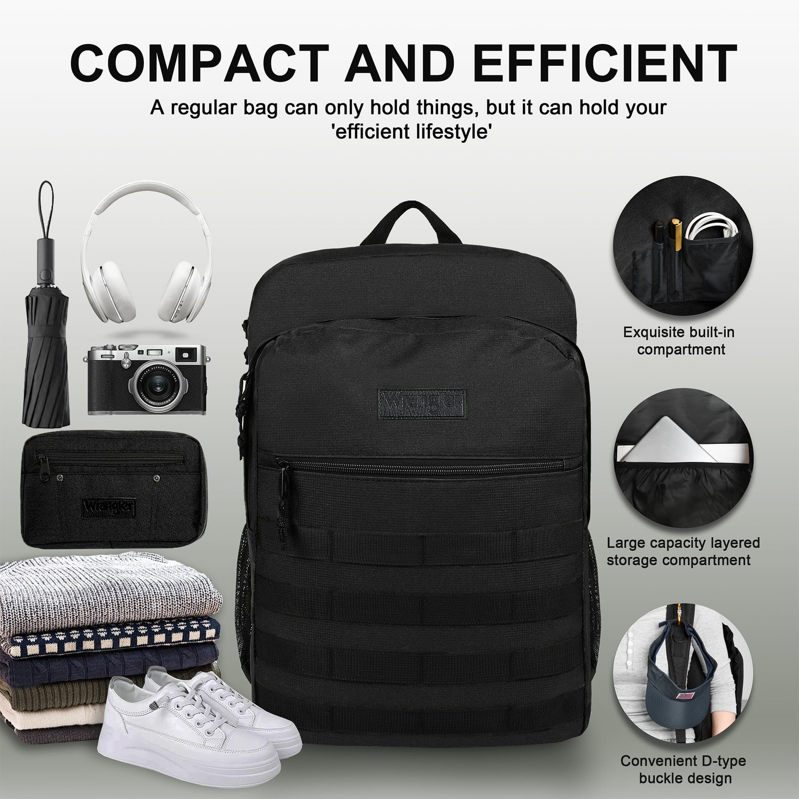 Tradesman Backpack, Water Resistant Casual Daypack for Travel Work School, Un…