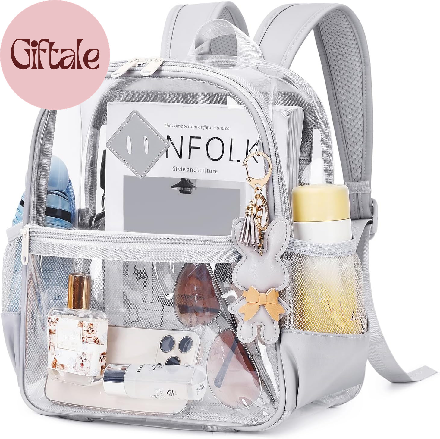Clear Backpack for Stadium Events Approved 12×6×12, Thick TPU Mini Clear Bag wit