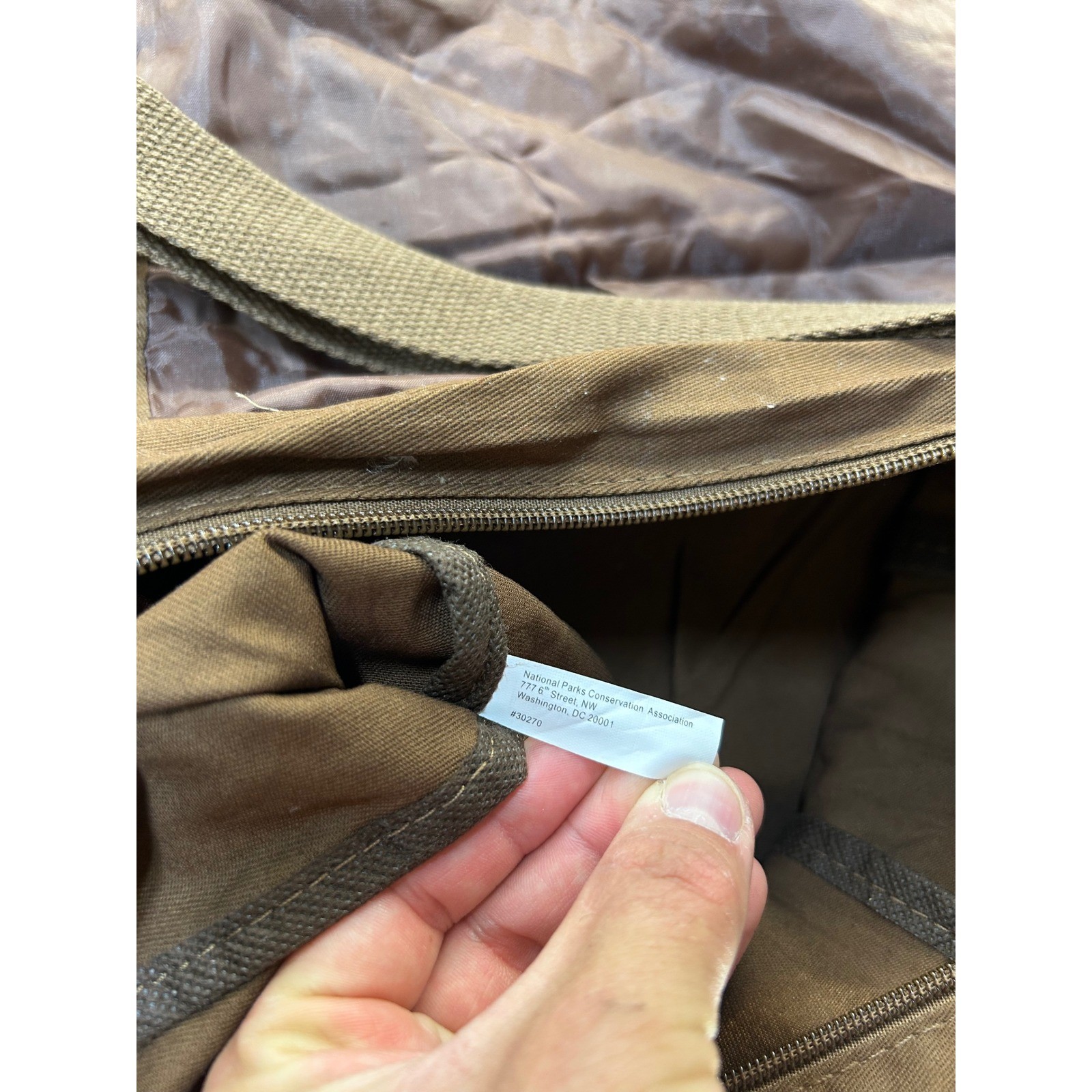 National Parks Conservation Association Brown Cotton Twill Satchel Messenger Bag