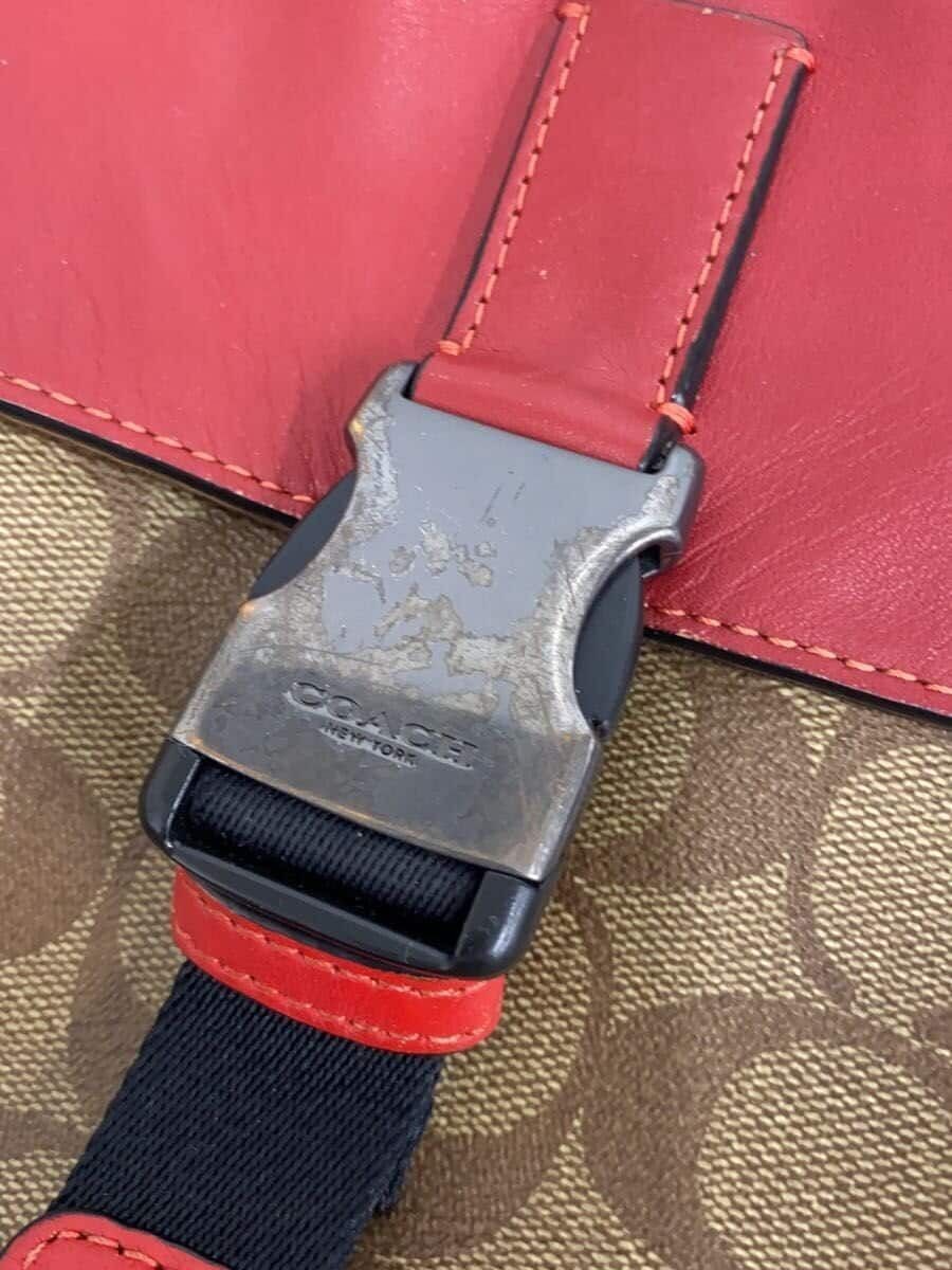 Coach Shoulder Bag Red Total Pattern J2221-CF454 Used