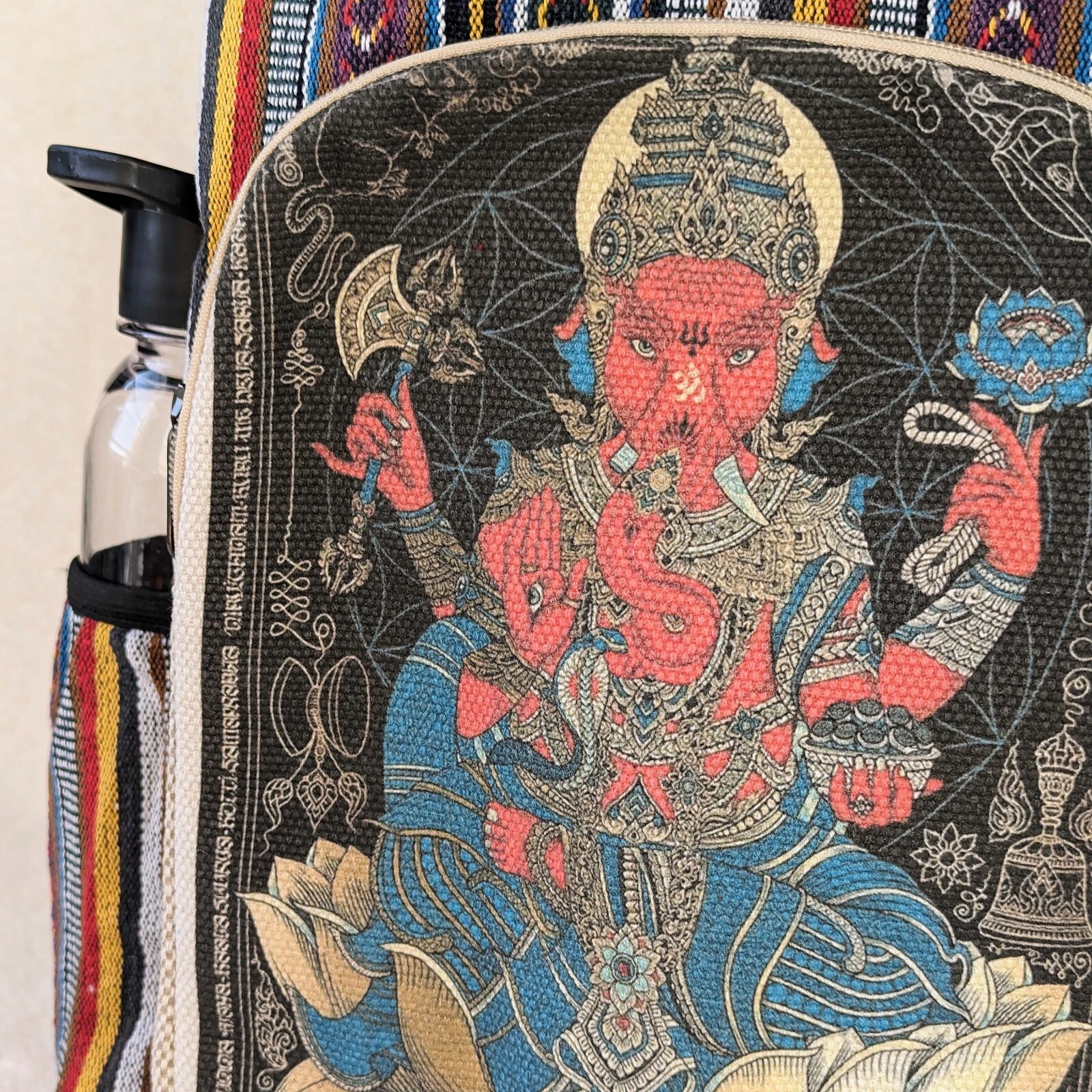 Hippie Lightweight Backpack – Ganesh Print Boho Laptop Bag