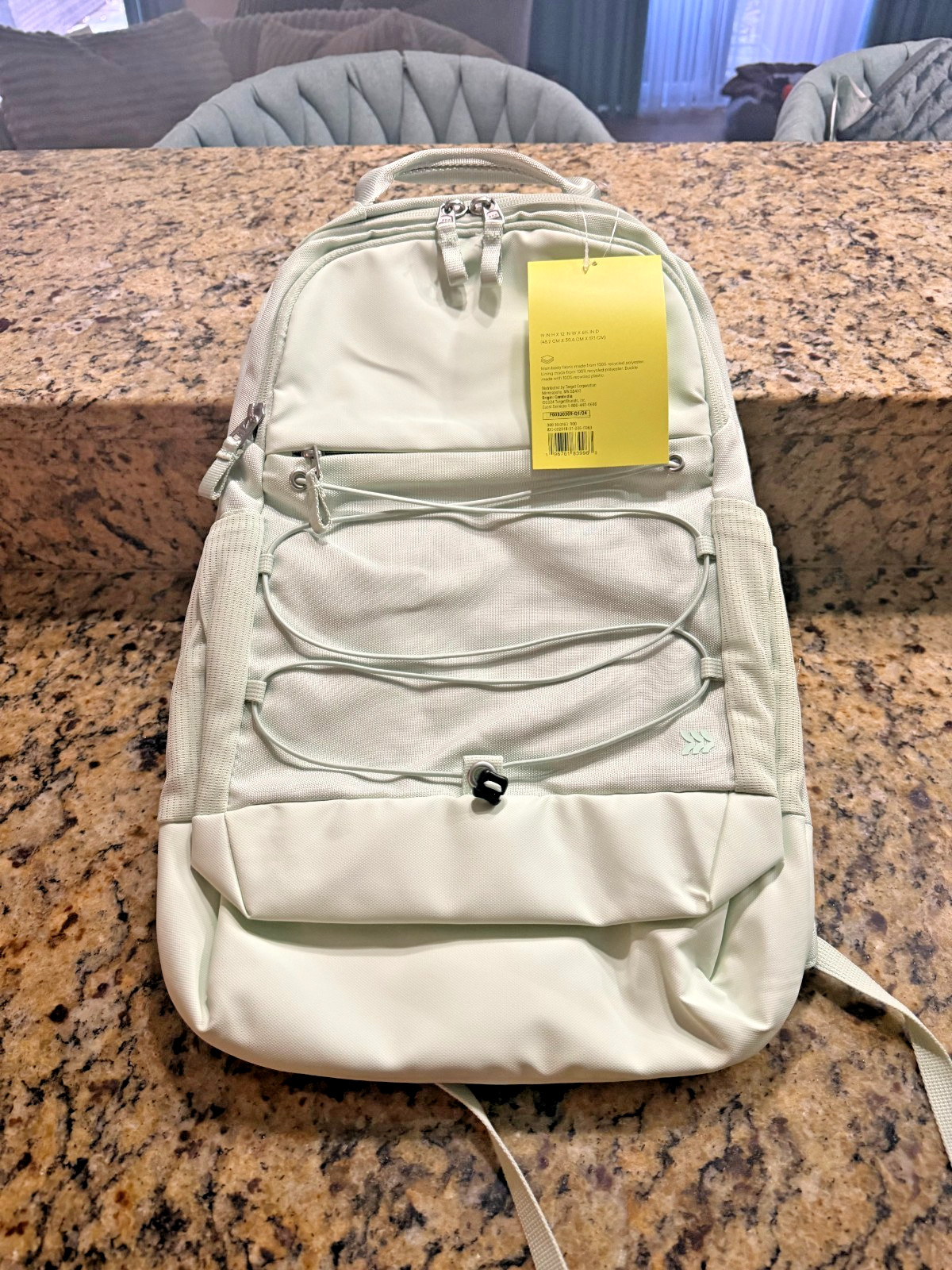 All In Motion Backpack Water Repellent School 17″-Laptop Mint Green Sporty 19″