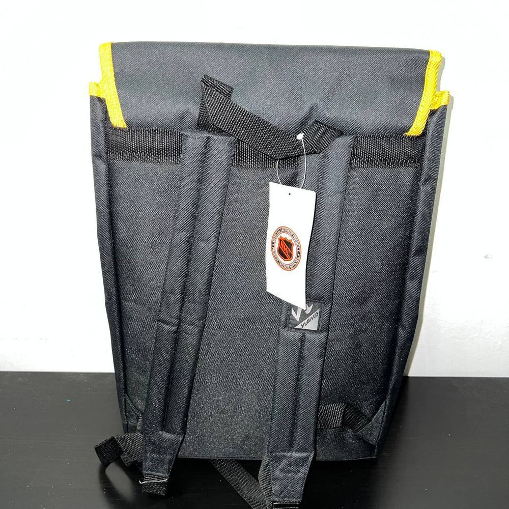 Vintage Pittsburgh Penguins Retreat Backpack Bag Yellow NHL Nasco Little America