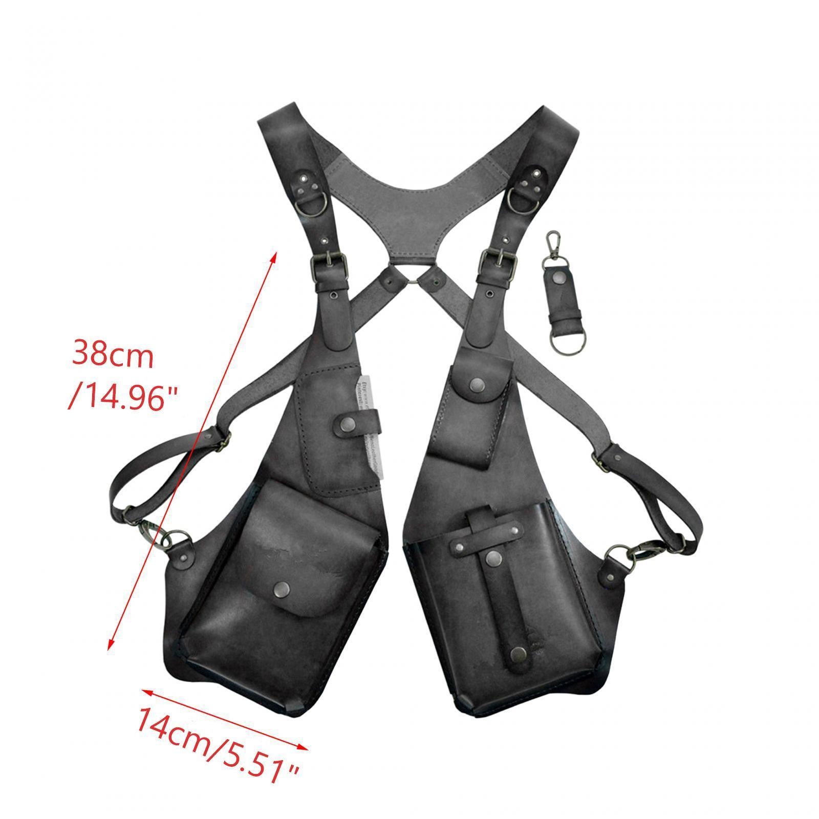 Hidden Underarm Shoulder Bag for Men and Women PU black