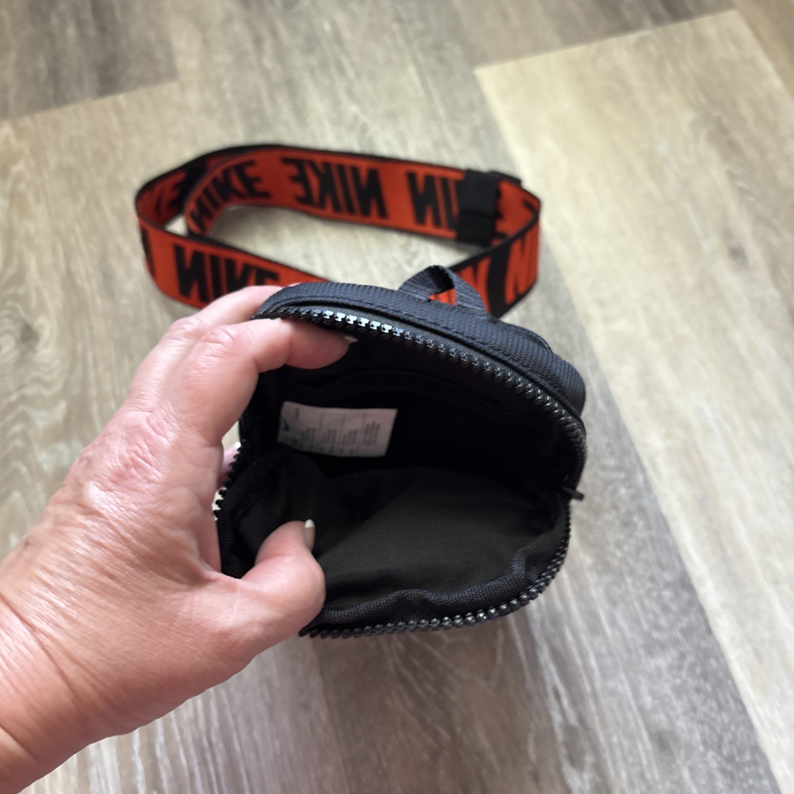 Nike Sportswear Essentials Hip Small Shoulder Chest Front Bag Black And Orange