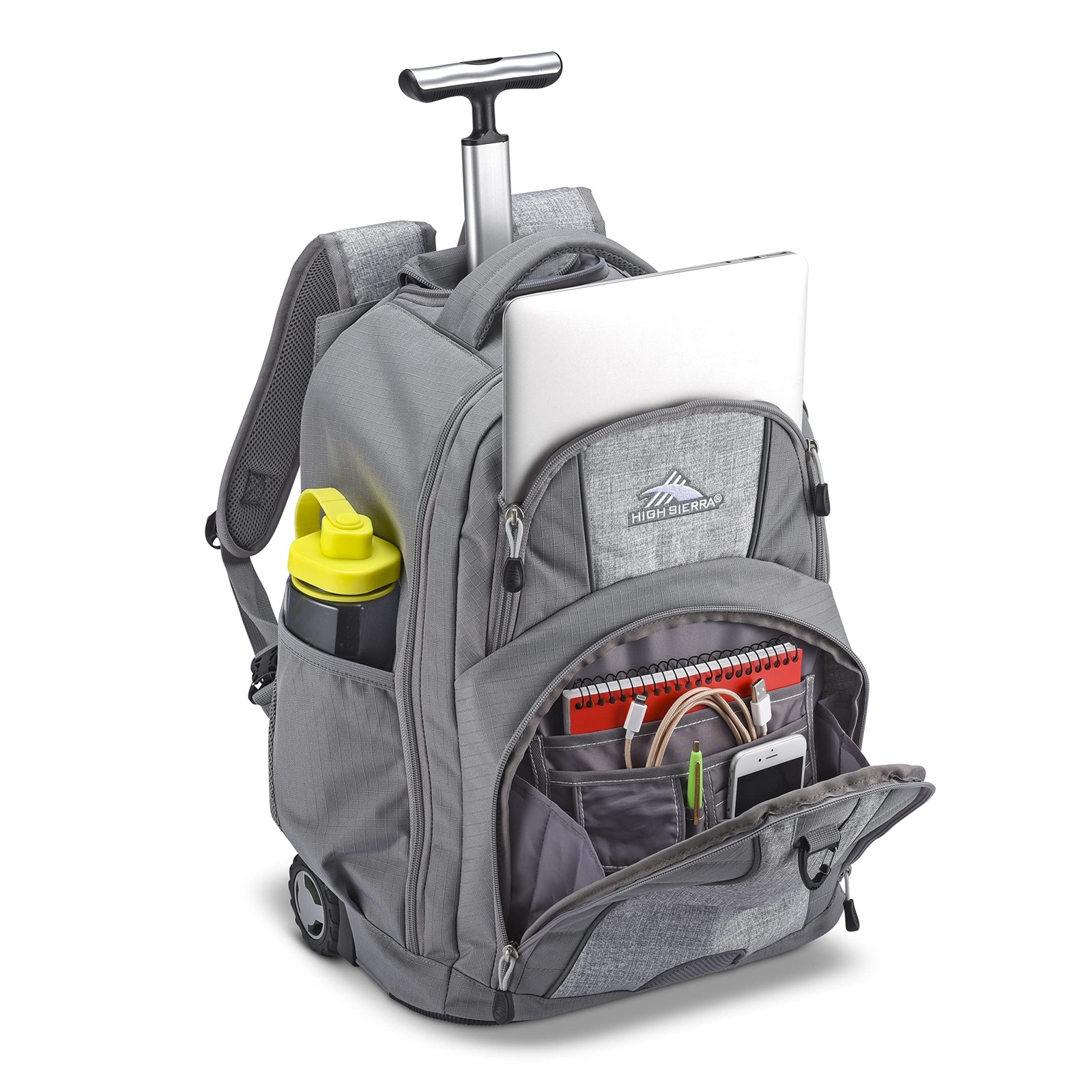 Freewheel Wheeled Laptop Backpack, Silver Heather, 20.5 x 13.5 x 8-Inch