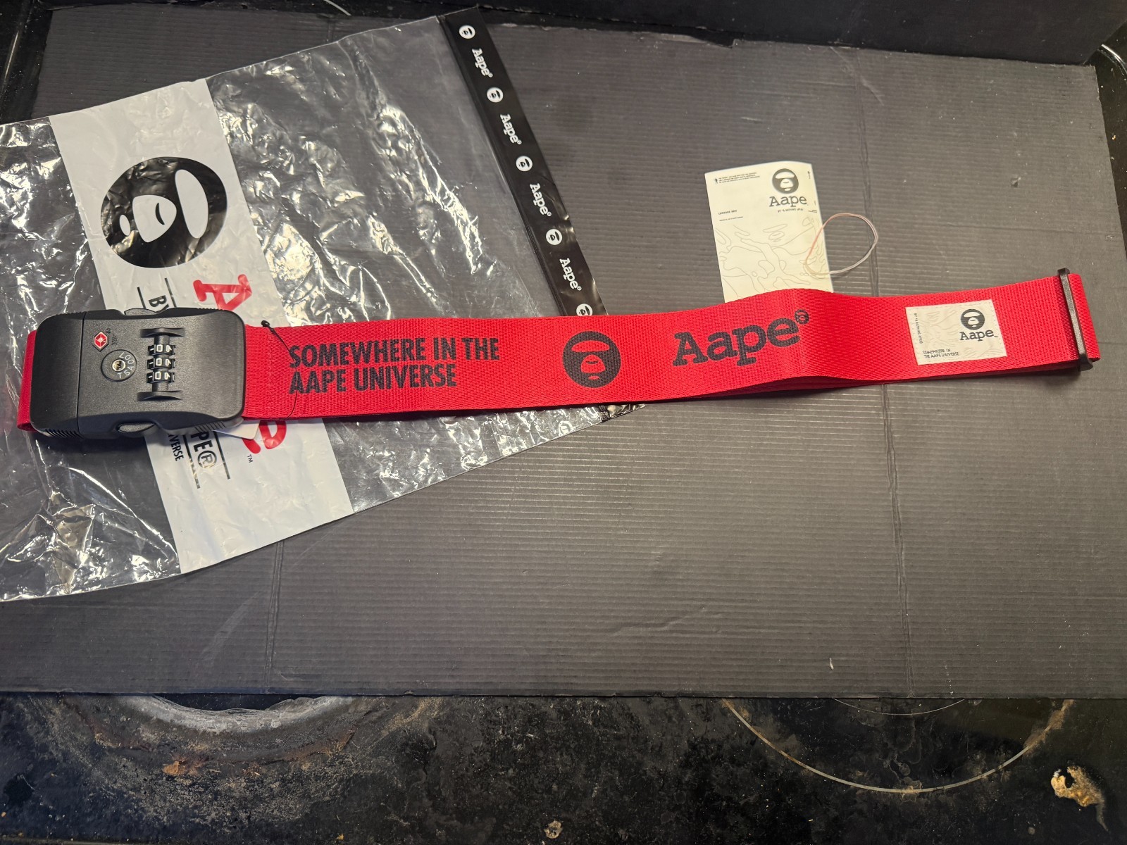 AAPE By A Bathing Ape BAPE Luggage Strap RED New in Bag w/tags