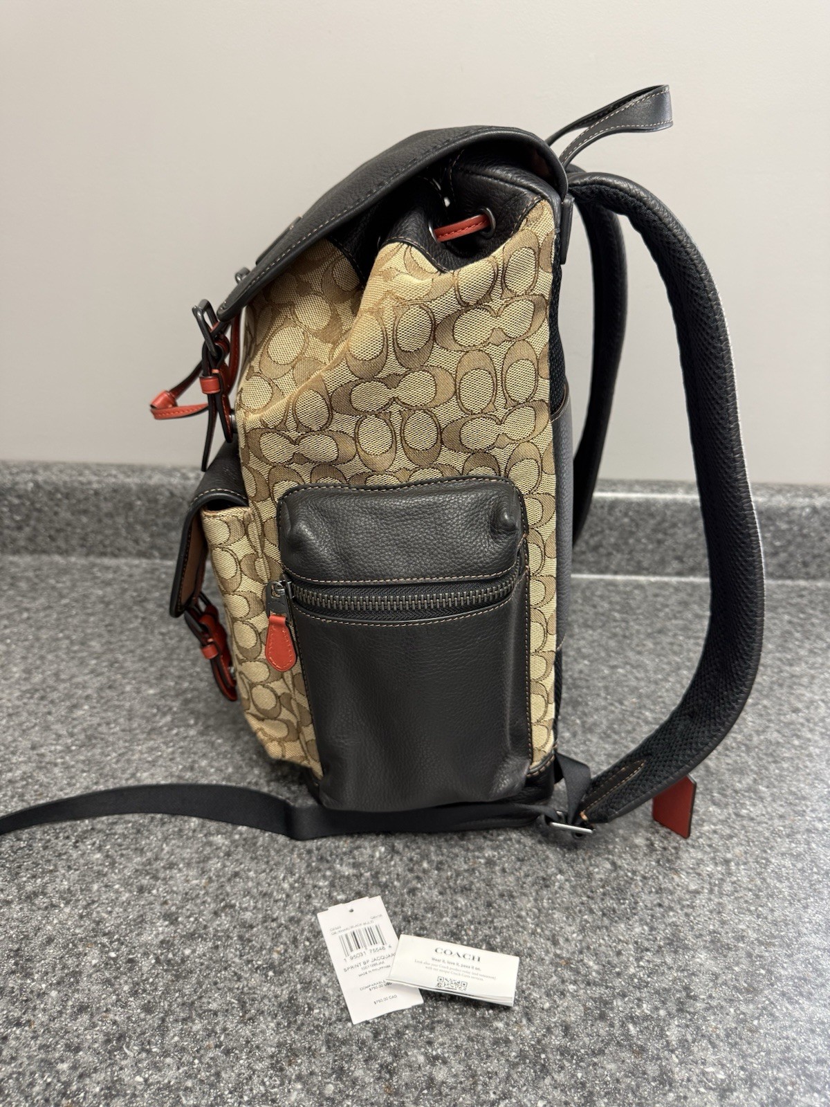 Coach Men’s Sprint Backpack In Signature Jacquard Canvas/Leather CT016 $750