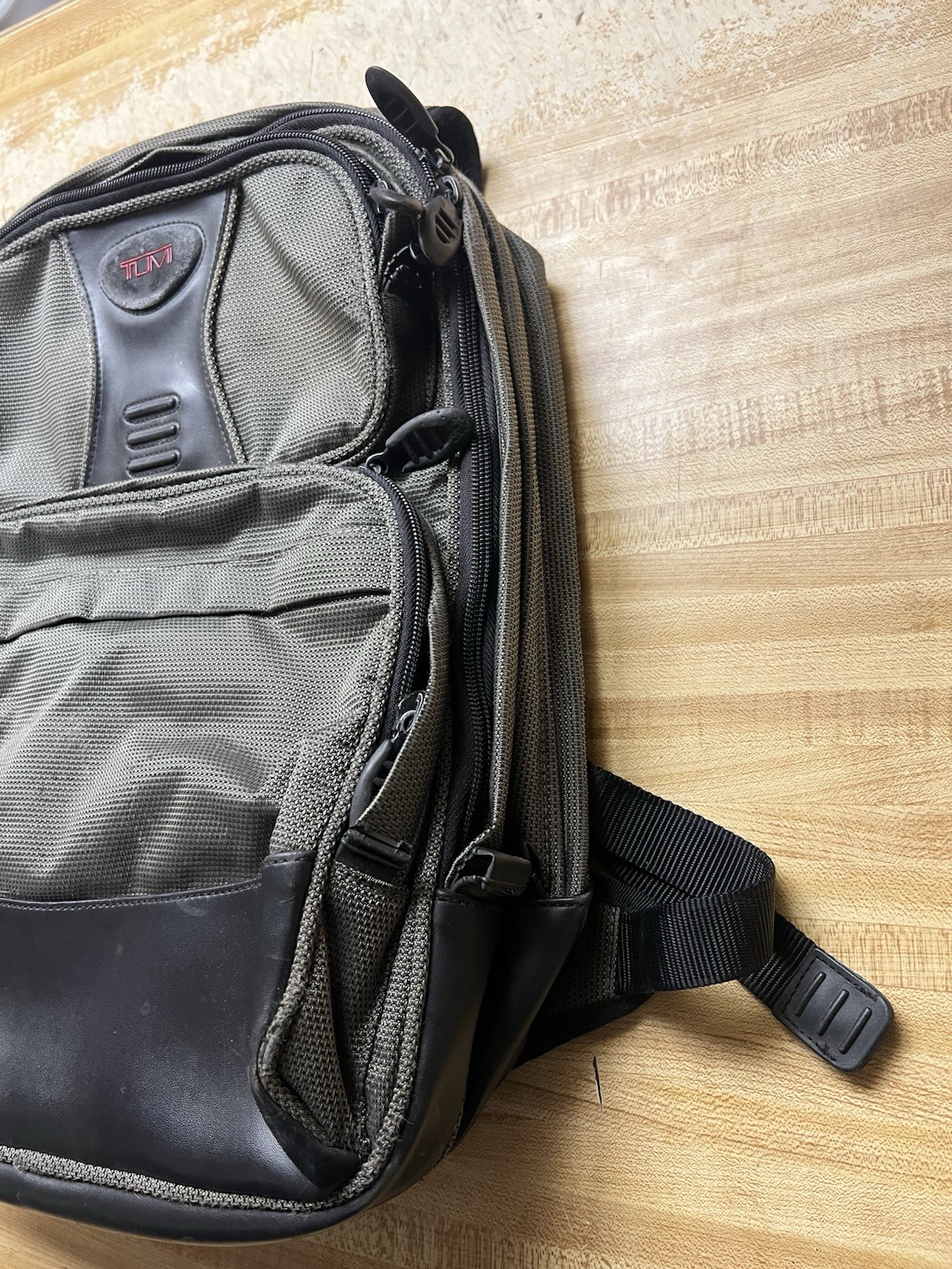 Tumi T2 Tech Gunmetal Nylon And Leather Laptop Backpack