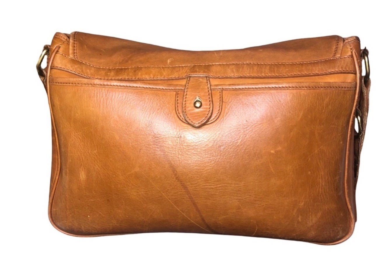 Polo by Ralph Lauren Brown Messenger Bag Men Adjustable Strap Lined Buckle