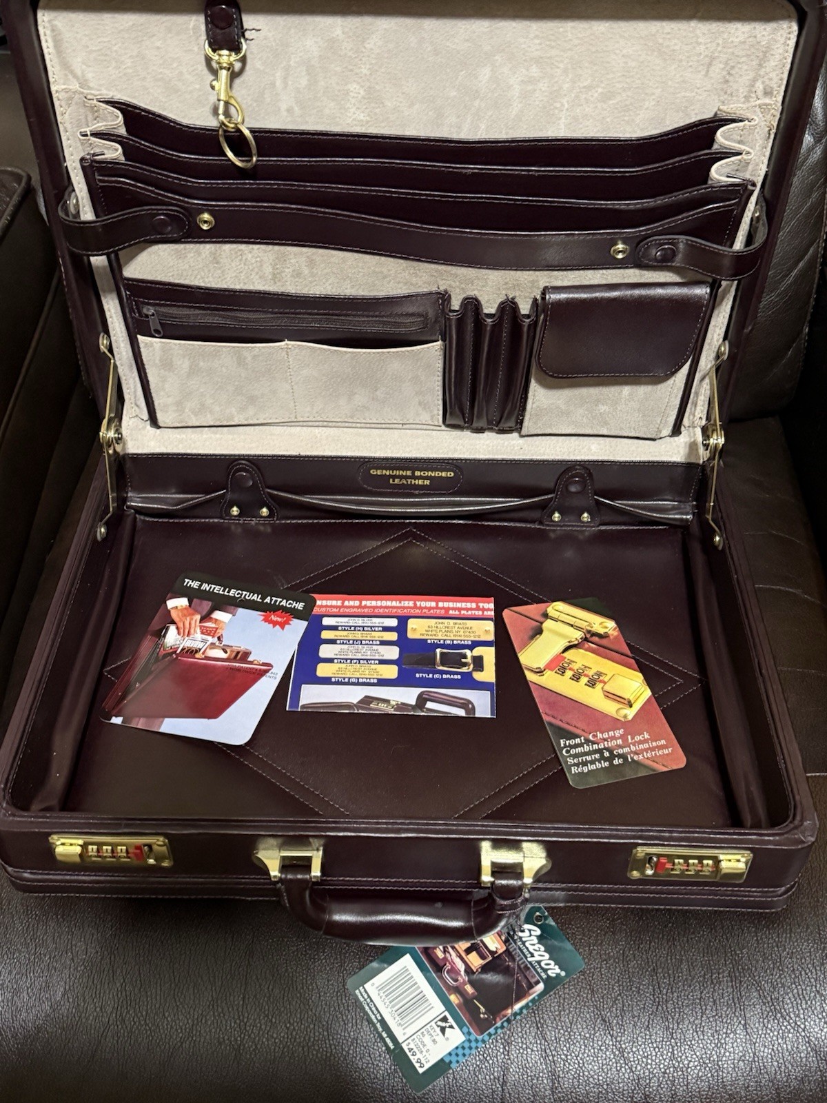 Vintage 80’s 90’s MacGregor Kmart Dual Opening Bonded Leather Attaché Briefcase
