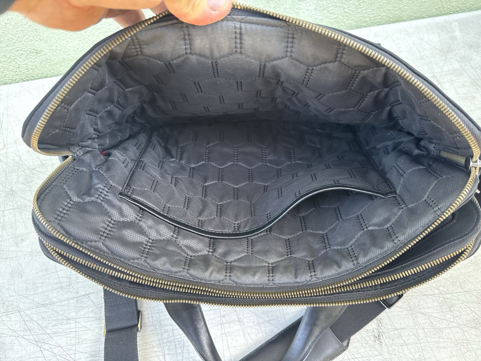 TUMI Harrison Seneca Slim Briefcase Black Nylon Leather Laptop Bag 66000D