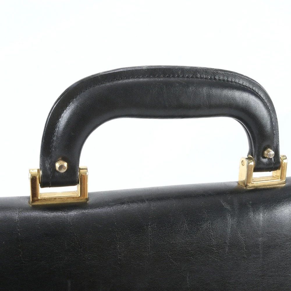 Bally Briefcase Handbag Clutch Bag Business Leather Black 40x30x6cm pre-owned