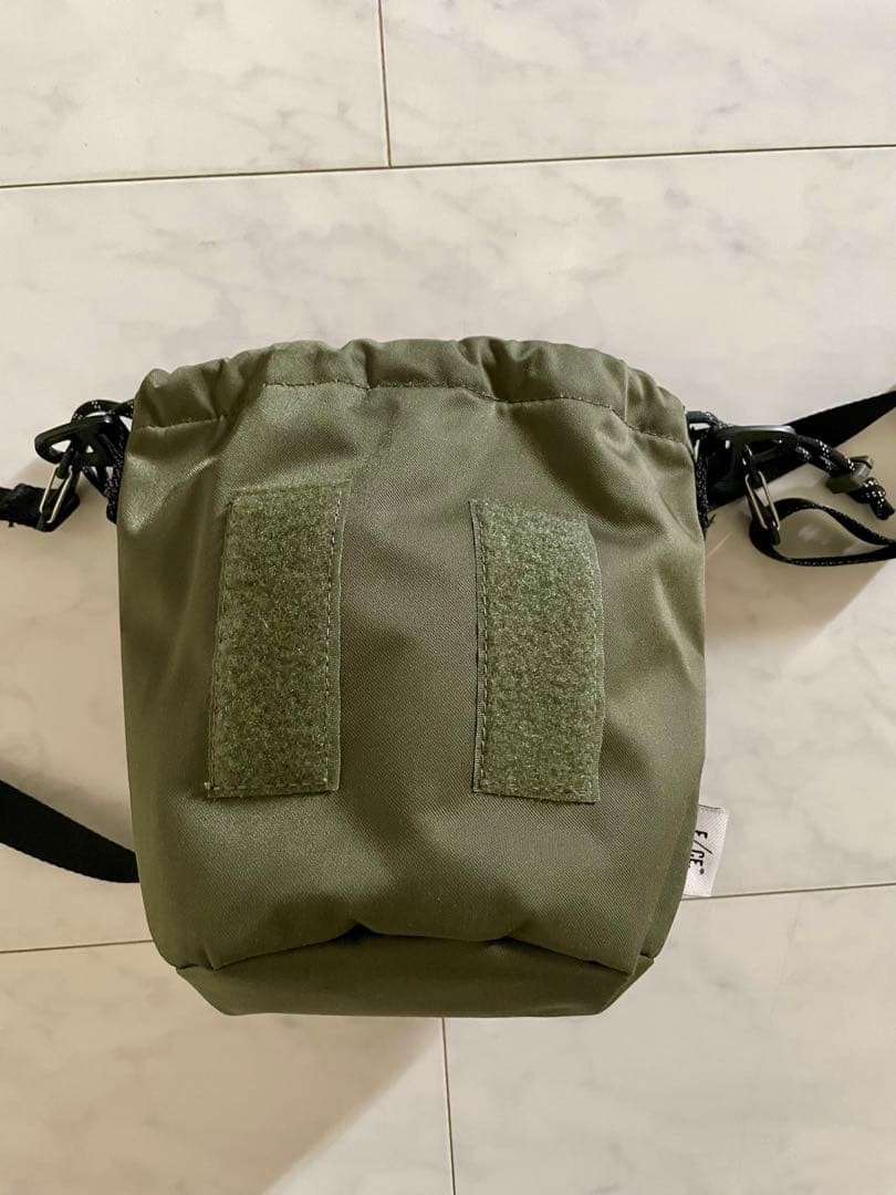 F/CE. Satin Drawstring Mini Bag Olive Nylon Shoulder Bag Japan