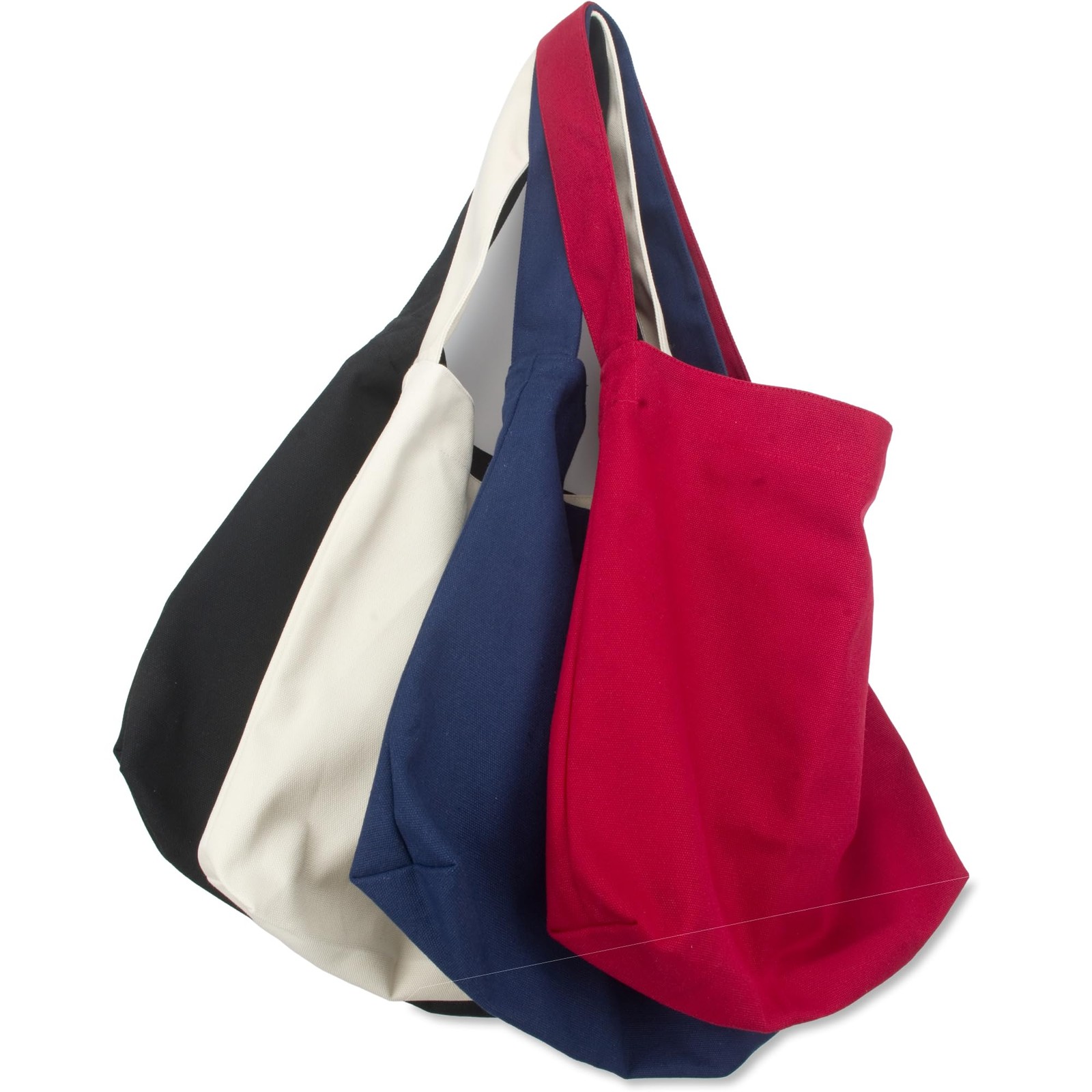 Colorful Seasons Canvas Bag with Magnetic Snap Large Size Simple Large, Black