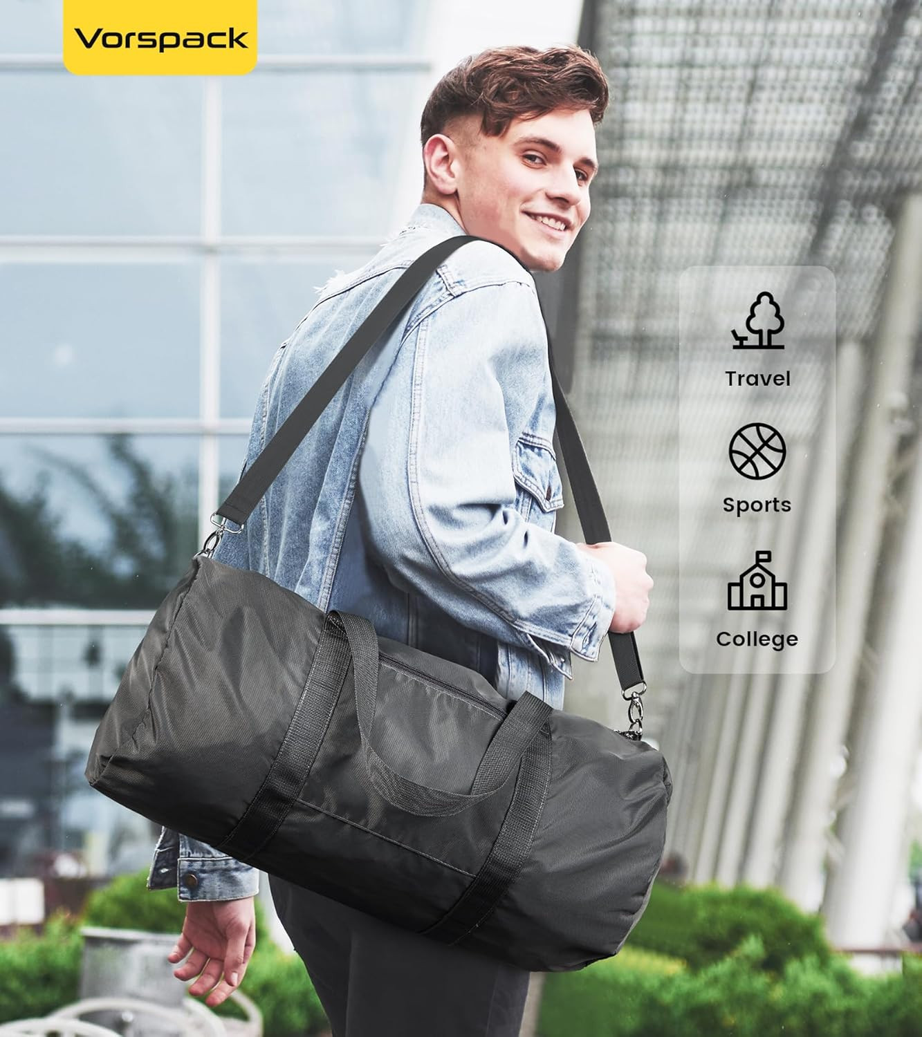 Duffel Bag 20-24-28 Inches Foldable Gym Bag for Men Women Duffle Bag Lightweight
