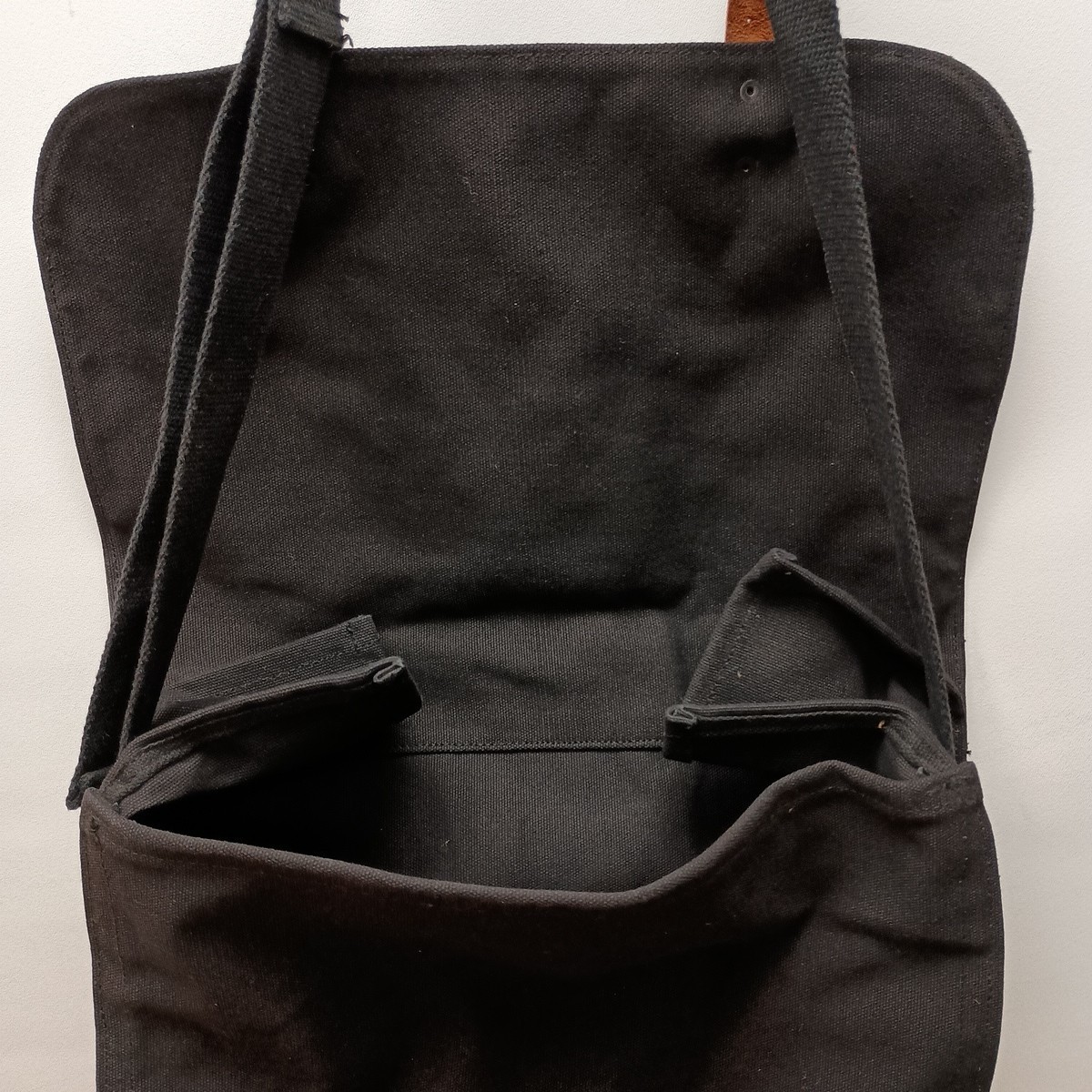 Rothco Canvas Messenger Bag- Black- 100% Cotton- Leather Accents-RN37572