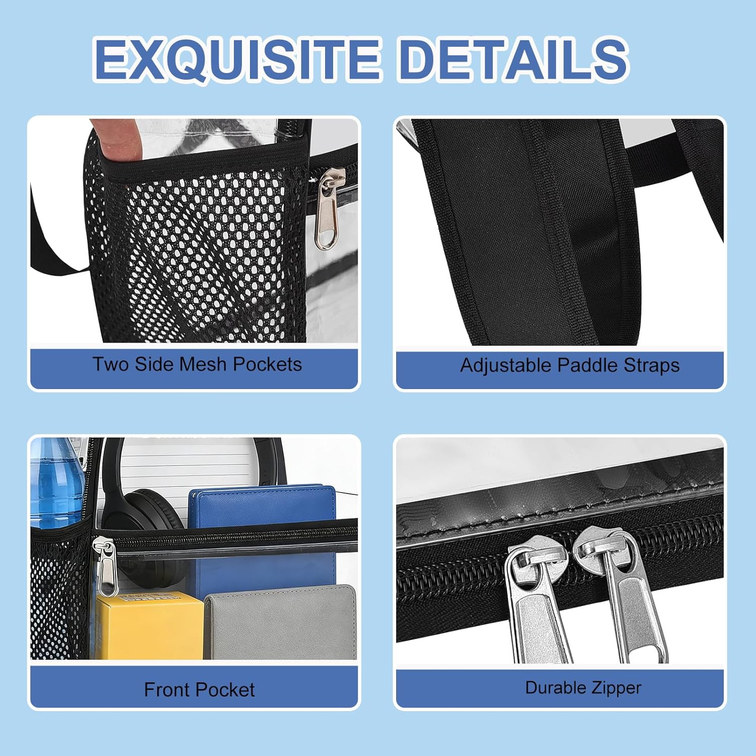 Clear Backpack for Stadium Events 12X12X6, Clear Bag Stadium Approved Mini Small