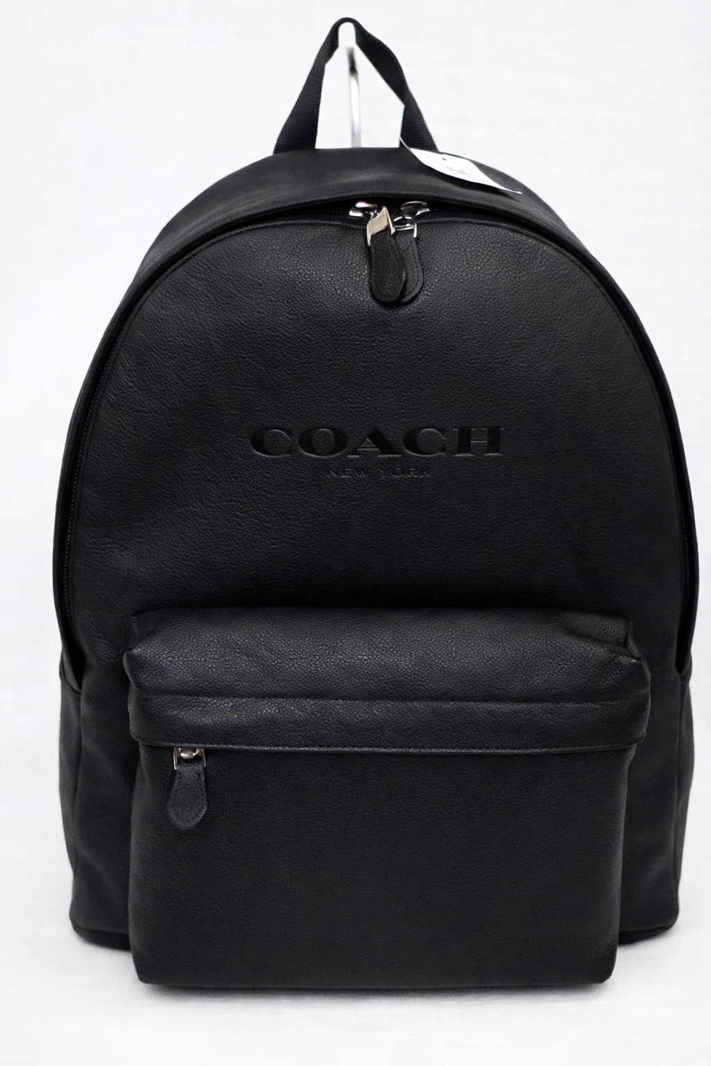Coach Charles Black Pebbled Leather Laptop Backpack Work Travel NWT $550 F24650