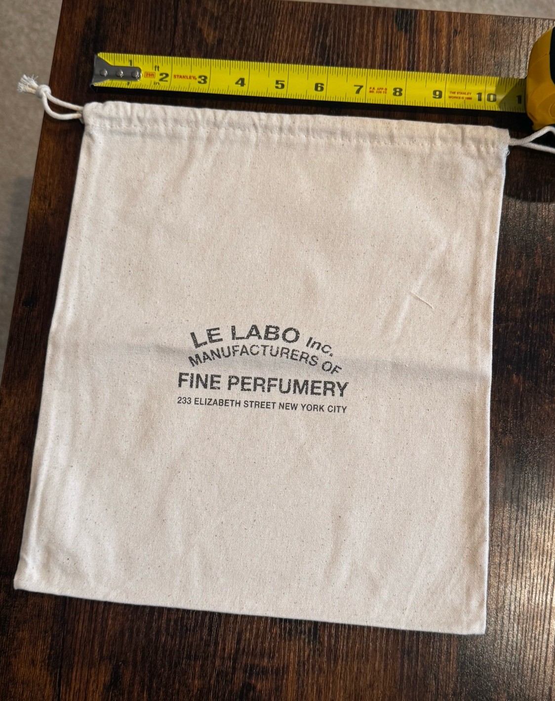 100 Percent Authentic Le Labo Cotton Drawstring Bag 10×12