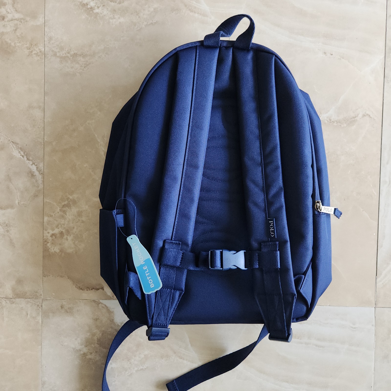 Polo Ralph Lauren Bear Backpack Navy Blue Laptop School Travel Book Bag Gift New