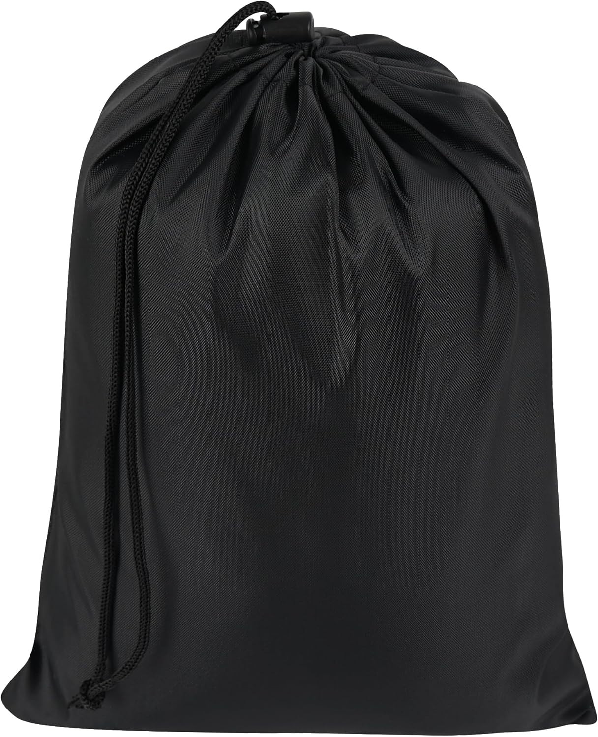 Drawstring Bag with Toggle – Nylon Cinch and Ditty Pouch – Six Pack (Black, 8 X