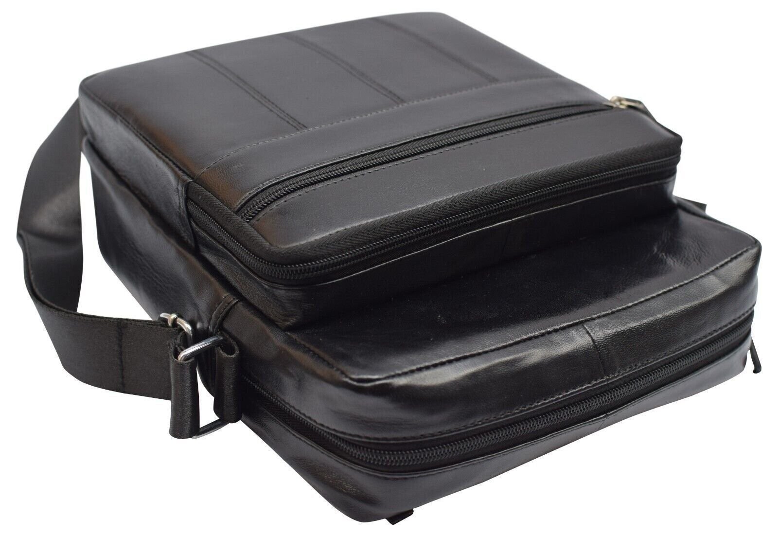 Genuine Leather Messenger Crossbody Shoulder Bag for Men Adjustable Strap Casual