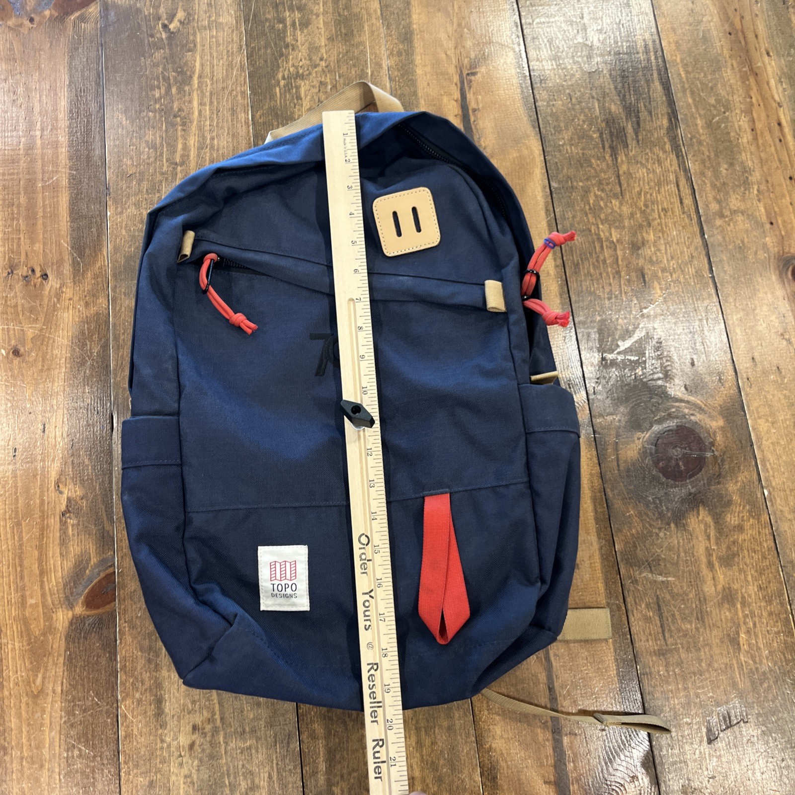 Topo Designs Daypack Classic Backpack School Work Blue w/Red 7Q Logo