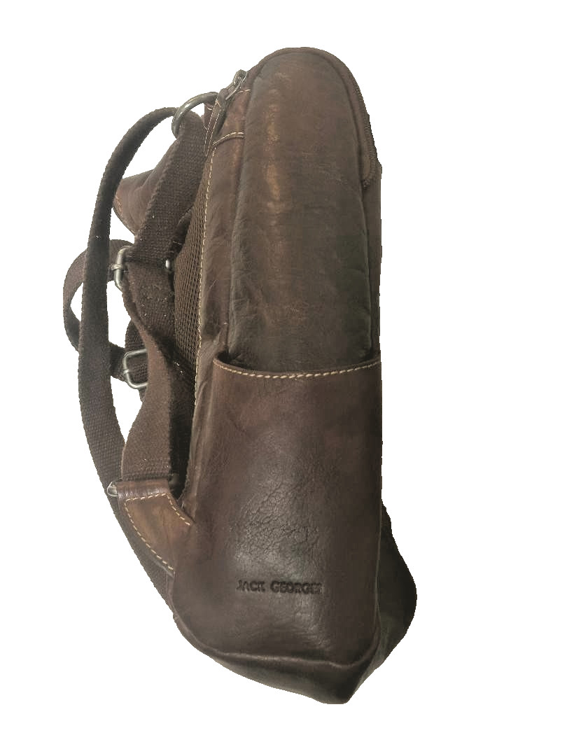 Jack Georges Convertible Backpack Crossbody Voyager Leather Unisex 9×14 Travel