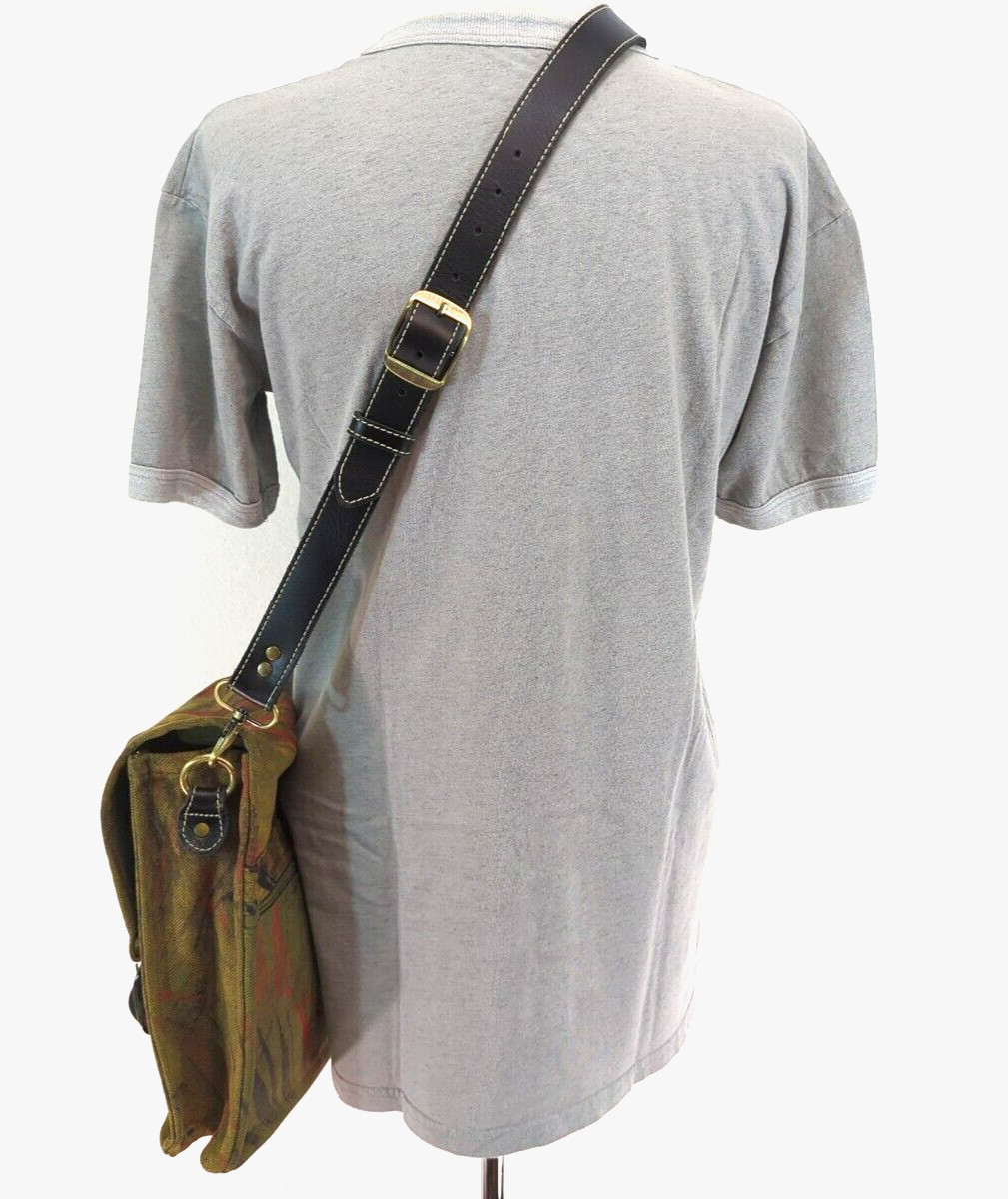 FREDD & BASHA Elephant Art Multi Canvas & Leather Crossbody Messenger Bag-NEW *