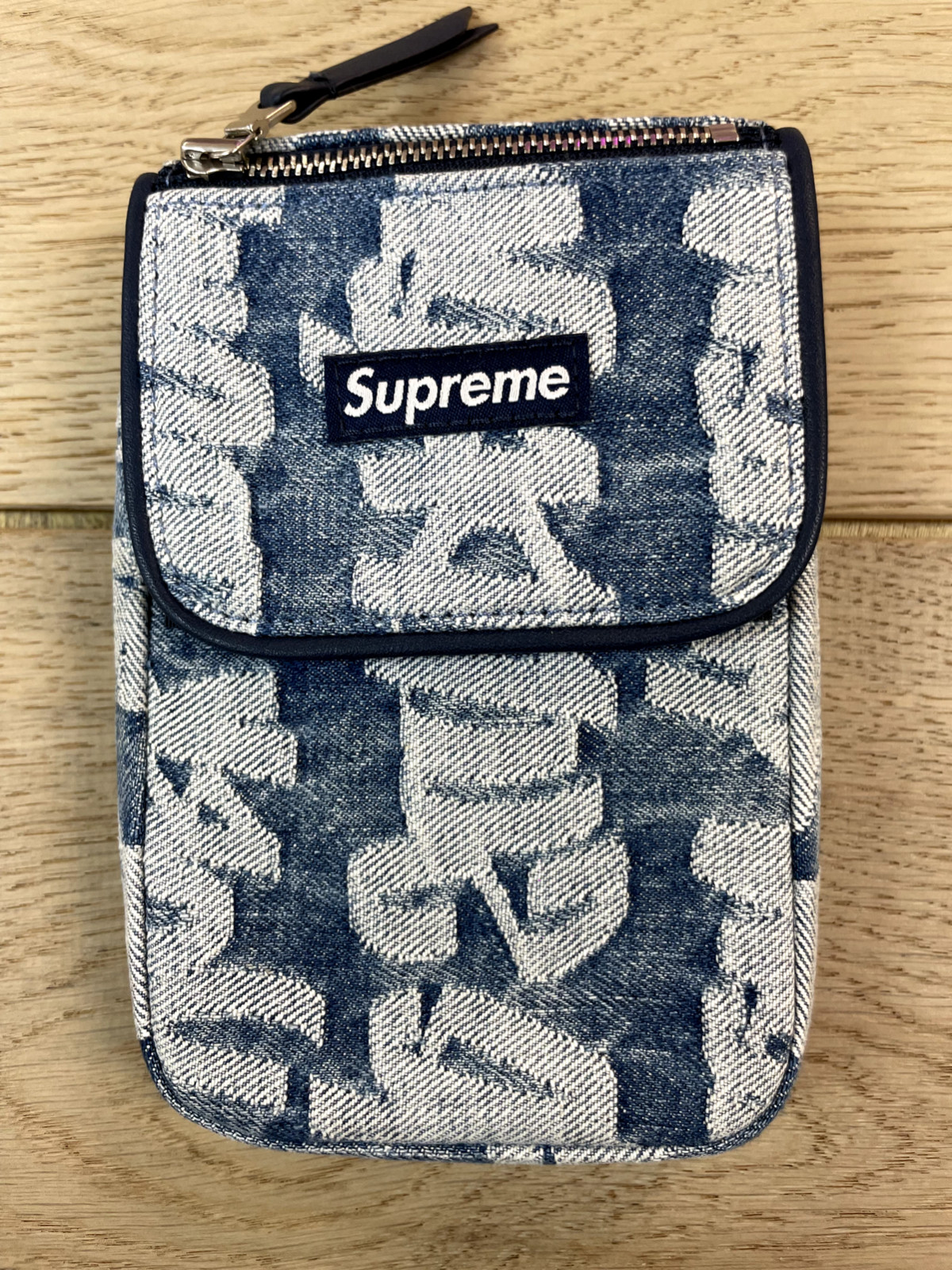 SUPREME FAT TIP JACQUARD DENIM NECK POUCH/ BLUE / OS/ SS22/ 100% AUTHENTIC
