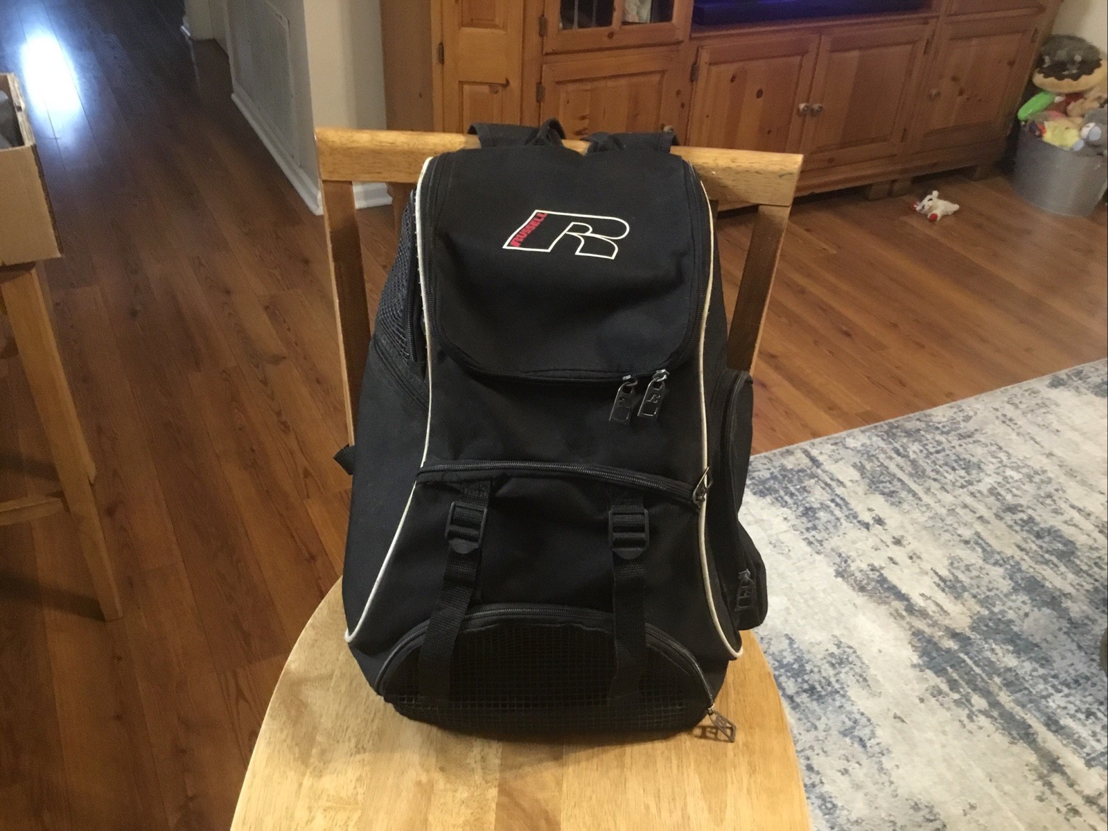 Russell Athletics Collegiate Black Bookbag Sports Bag Multi Pocketed Backpack