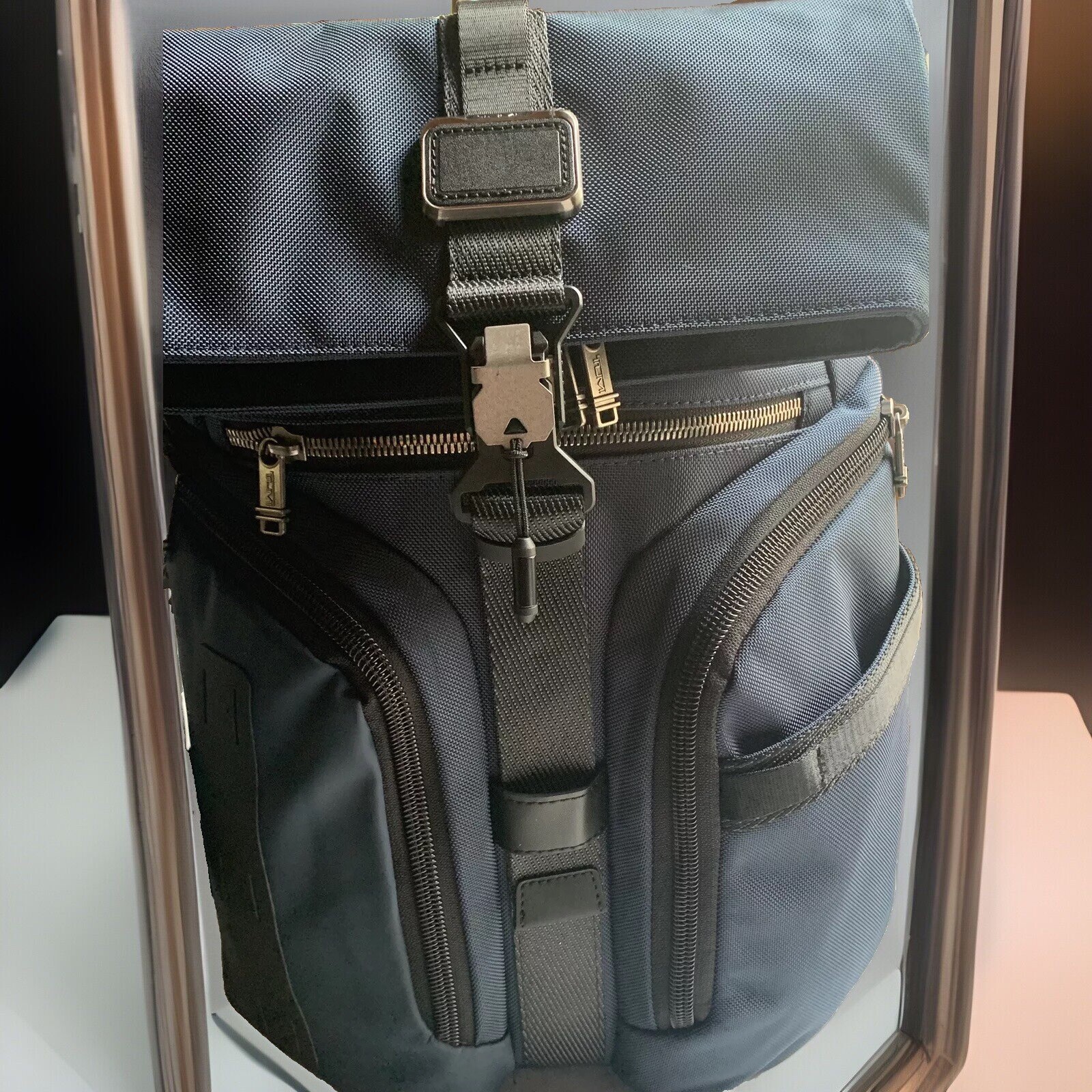 New-Tumi Alpha Bravo Logistics Flap Lid Backpack $525 NAVY
