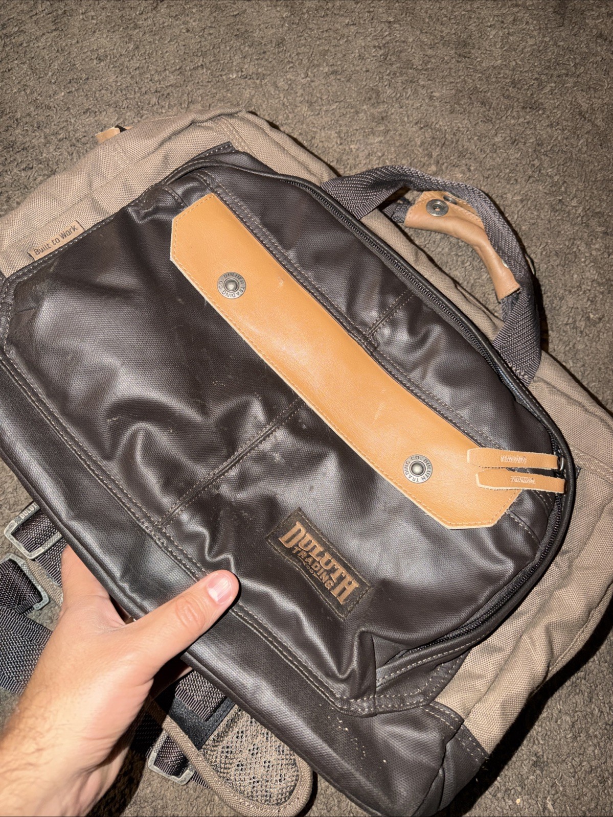 Duluth Trading Co Fire Hose Commuter Briefcase Leather And Canvas Messenger Bag
