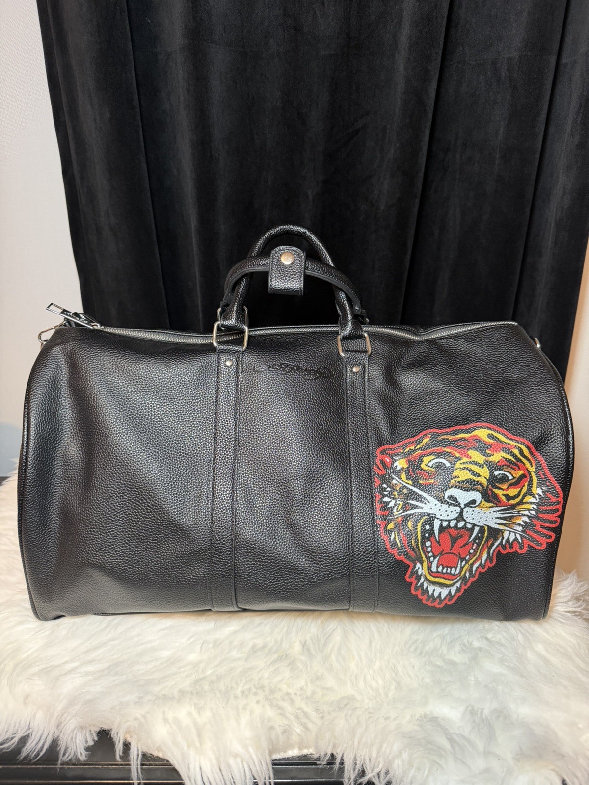 Ed Hardy Roaring Tiger Black Duffle Bag