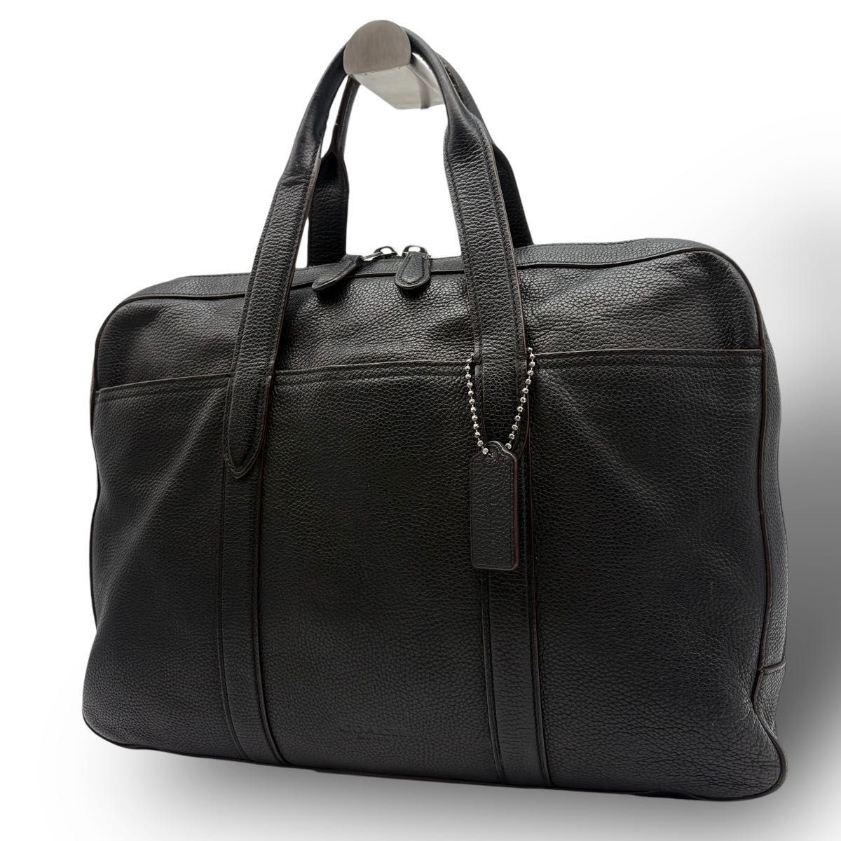 COACH Metropolitan Briefcase Black Leather Men Business Handbag 72318