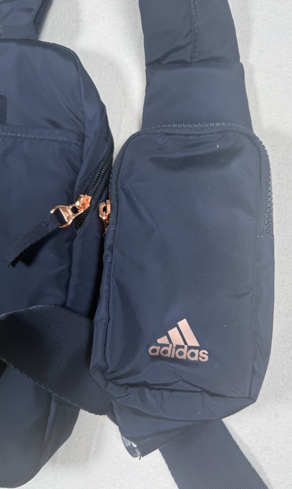 Adidas Essentials 3 Sling Crossbody Bag, Dark Navy w/ Rose Gold accents Travel
