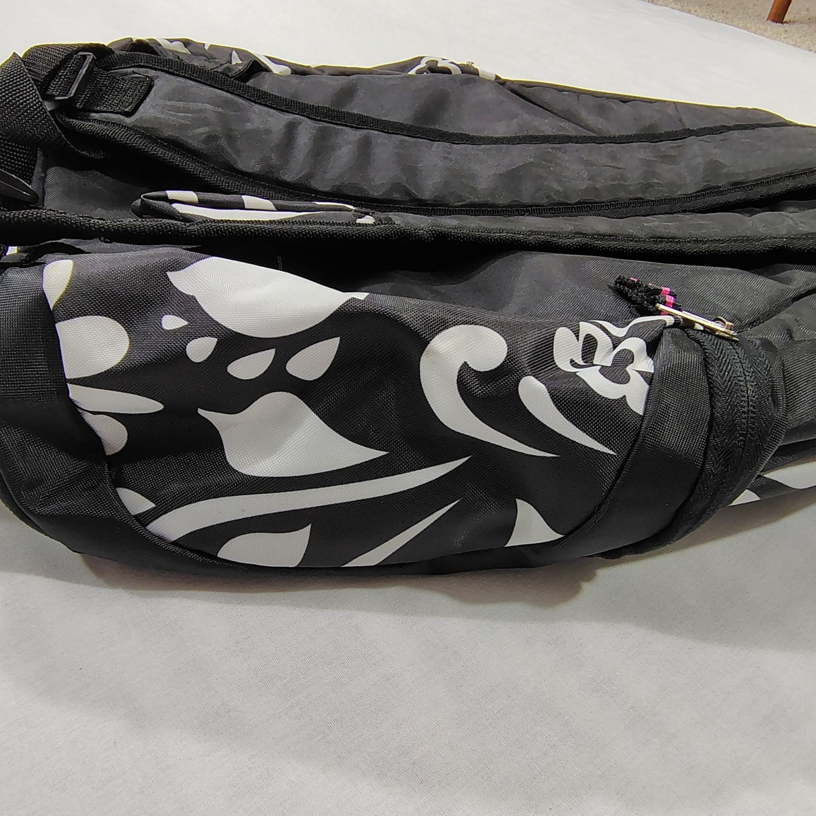 EastSport Black White Floral Backpack Multiple Compartments Adjustable Straps