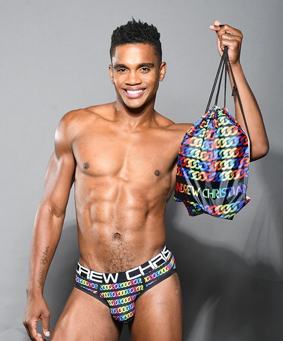 Andrew Christian Pride 2021 Chain Bag NWOT Unisex Drawstring 100% Polyester