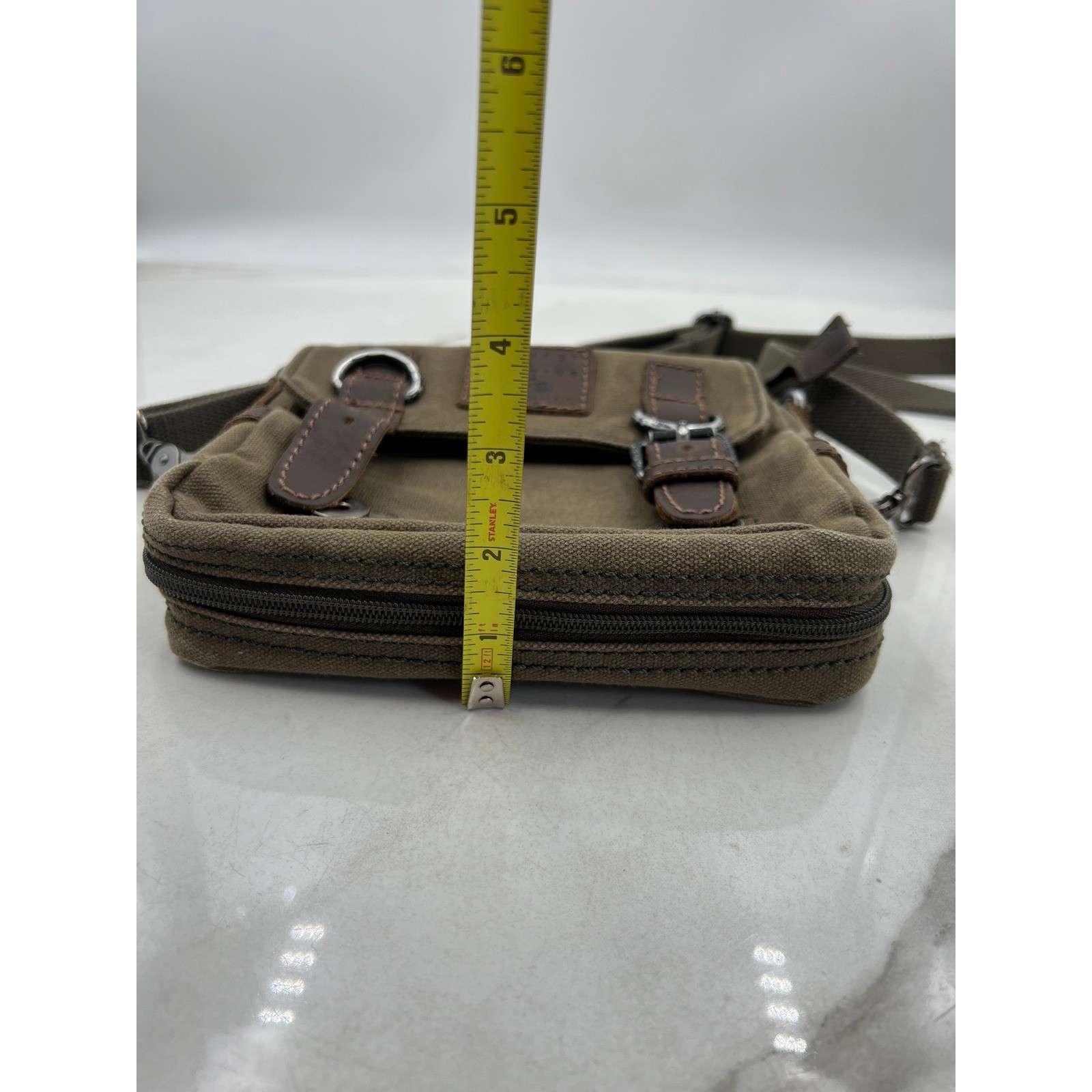 Stumper & Fielding Canvas Messenger Bag Crossbody Brown Leather Great Britain