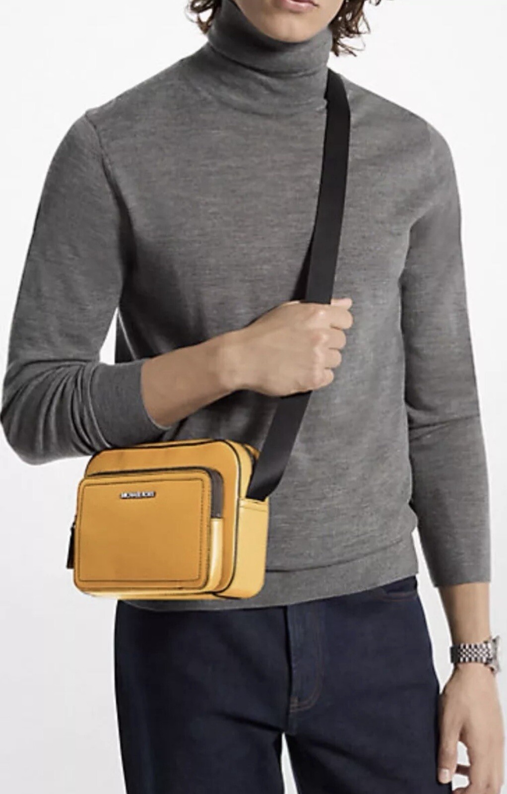 Michael Kors Cooper East West Shoulder Crossbody Flight Bag Yellow