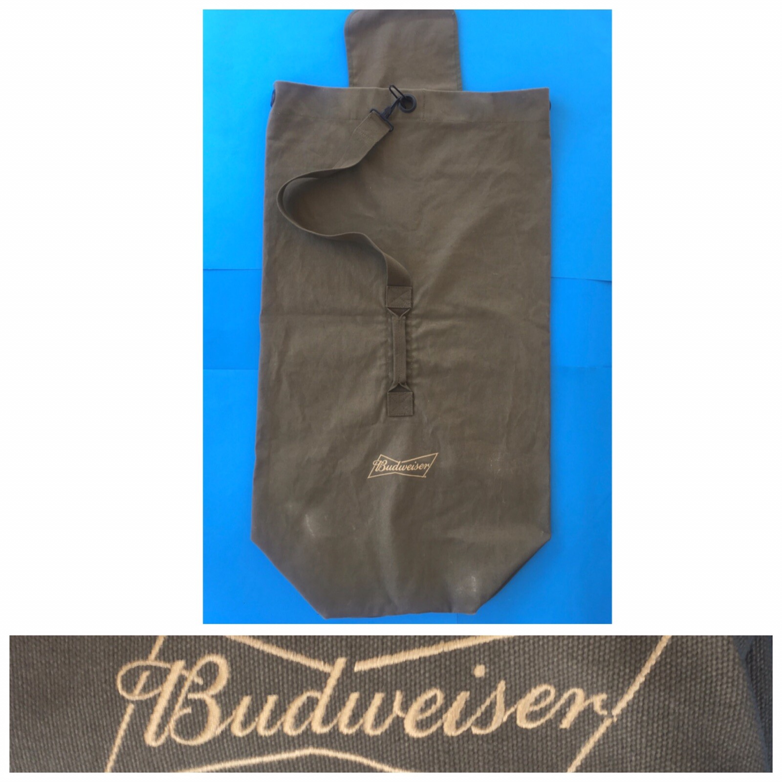 Large Canvas BUDWEISER BEER Cotton laundry Linen Duffle Tote BAG 42” x 23.5”